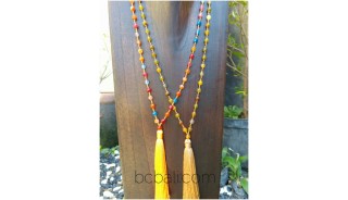 mix color ceramic beads necklace tassels 